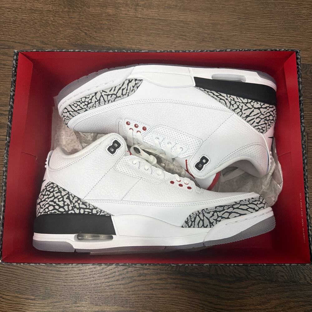 Air Jordan 3 Retro White Cement - New - Damaged Box - Sz 11.5